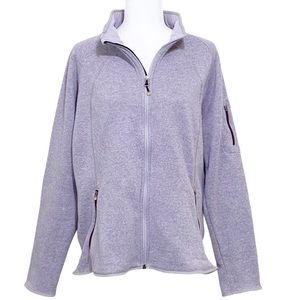 Eddie Bauer Fleece Lined Knit Jacket Front Zip XXL